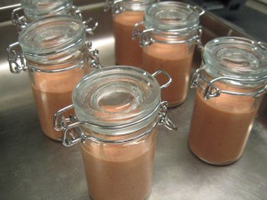 chicken liver mousse ready for sealing