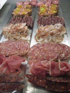 house made salumi platters- one year in the making!